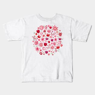 Summer Flowers Watercolor Art Kids T-Shirt